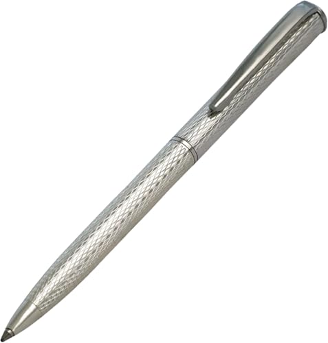 NYLOE - Kugelschreiber - Sterlingsilber - Personalisiert - Gerstenkornmotiv - Nachfüllbar mit internationaler Standardmine - Elegante Handwerkskunst - Geschenk zum Schulabschluss - Made in Italy von NYLOE WRITING INSTRUMENTS