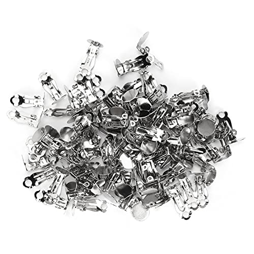 100 Stück Metall-Feder-Tablett-Ohrring-Clips für Handarbeit, Schmuckherstellung, Zubehör-Set, geeignet für Handwerksliebhaber von NYSUZHOUJI