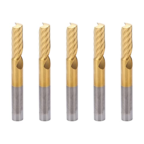 6 x 17 x 50 mm, Hochgeschwindigkeitsstahl, 5 Stück, Einzelflöte, Spiralbeschichtung, CNC-Bits von NYSUZHOUJI