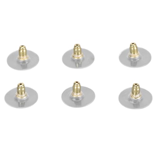 925 Silber Earround Backs Ersatz-Ohrstecker mit sicherem Verschluss für Damen und Mädchen, 3 Paar (Goldfarbe) von NYSUZHOUJI