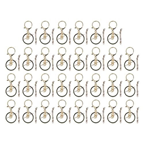 Metall-Schlüsselanhängerringe, robustes, farbenfrohes Set für Handarbeit, Schlüsselanhänger, Schlüsselbänder, Schmuckanhänger, Basteln, 30 Sets: (Gold) von NYSUZHOUJI