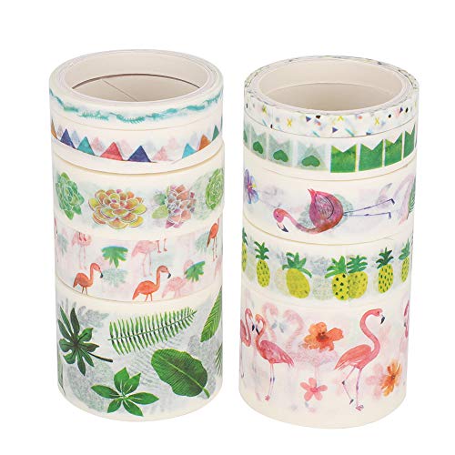 NYSUZHOUJI Washi-Sticker-Klebeband, exquisiter Druck, vielseitig einsetzbar für DIY-Flamingo-Bastelband von NYSUZHOUJI