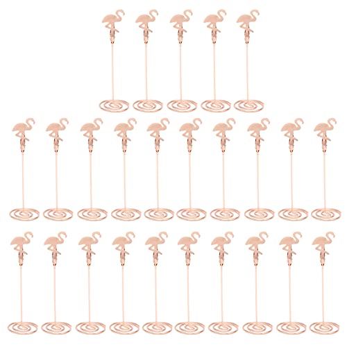 Roségoldener Tischkartenhalter in Flamingo-Form, stabile Clips für Hochzeitsfeier, Eisen, Roségold, 24 Stück von NYSUZHOUJI