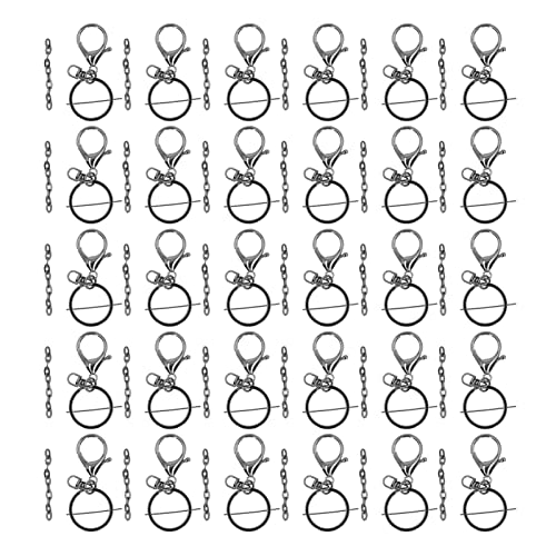 Schlüsselanhänger-Ring-Set, robuste Metall-Handarbeit, Schlüsselanhänger-Ringe mit Kette, Schmuck, Basteln für Handwerksliebhaber (Schwarz) von NYSUZHOUJI