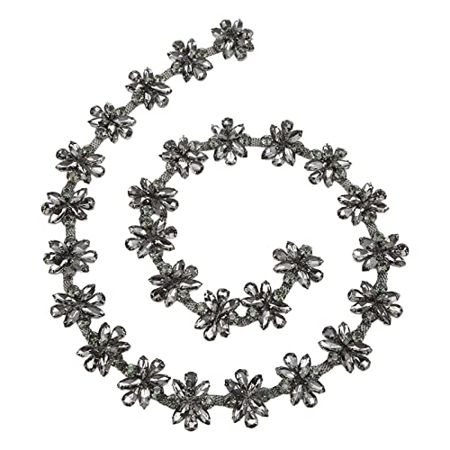 Strasskette, glänzende Blumenapplikation, Hochzeitsfeier, Dekoration, Material, Kleidung (Gun Grey Marquise + Wassertropfen-Blumendiamant) von NYSUZHOUJI