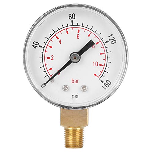 Vakuum-Manometer, klares Zifferblatt, Wasser, Öl, Gas, Flüssigkeit, 0–160 psi, 0–11 bar, für mehrere Anwendungen von NYSUZHOUJI