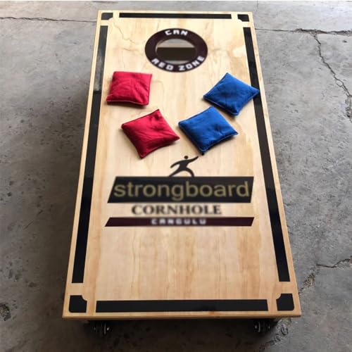 NYZAL Cornhole-Brettset aus Massivholz, tragbares Outdoor-Sportset for Cornhole-Spiele, Cornhole-Wurfspiel mit Holzmaserung und 8 Sandsäcken(120 * 61cm) von NYZAL