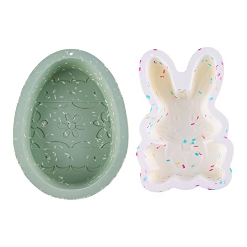 NZDFH 2pcs Silikonformen Gießformen Silikonform Ostern Silikonformen Silikonformen Gießformen Frühling Osterhase Silikonformen Ostern Gießformen Silikon Silikonform Tablett von NZDFH