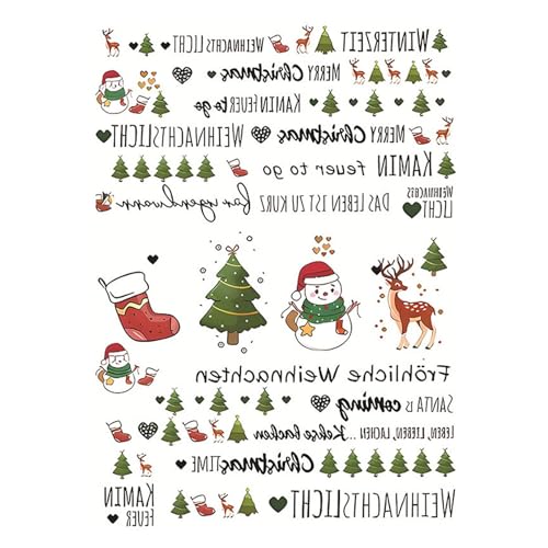 NZDFH Kerzentattoos Weihnachten, Rub on Sticker, Kerzendekoration Ultraleichter Wasseraufkleber Sticker Personalisiert Weihnachten Deko, Schriftzug Aufkleber von NZDFH