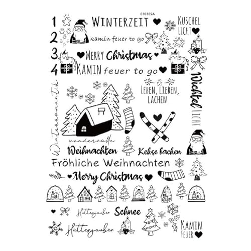 NZDFH Kerzentattoos Weihnachten, Rub on Sticker, Kerzendekoration Ultraleichter Wasseraufkleber Sticker Personalisiert Weihnachten Deko Schriftzug Aufkleber, Weihnachtsbaum und Schneemann von NZDFH