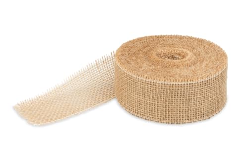 NaDeco Dekoband Jute 25 Meter, Breite 60mm, 15 Farben zur Auswahl1 | Jute Band | Juteschnur | Jute Wickelband | Flaschen Band | Hochzeitsdekoration | Tischdekoration, Farbe:Natur von NaDeco