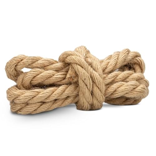 NaDeco Juteseil 2m Ø 2cm Tauwerk Flachs-Seil Hanf-Seil Strick Floristen Seil Leinen Flachs Seil Deko Seil Rope Flachsseil von NaDeco