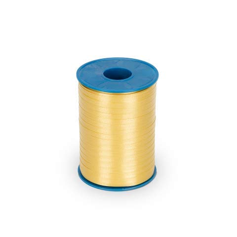 NaDeco Präsent Band America 500-m-Spule 5 mm 20 Farben zur Auswahl Ringelband Kräuselband Dekoband Schleifenband Floristikband Geschenkband Luftballons Schnur Polyband, Farbe:Gold von NaDeco