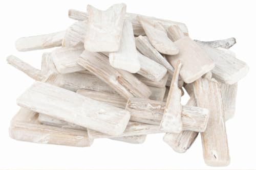 NaDeco Treibholz, Packung mit ca. 250g, in Natur & Weiß, wählbar | Drift Wood Nuggets | Drift Wood | Dekoholz | Driftwood | Schwemmholz | Wood | Bastelholz Maritime | Dekoration, Farbe:Weiß von NaDeco