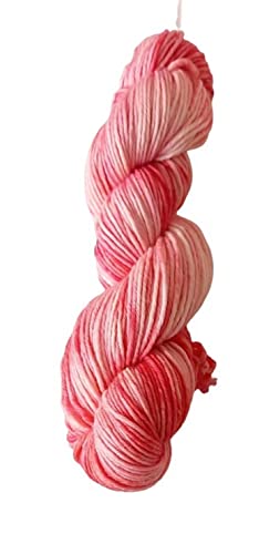 Sockenwolle 8fach Superfine handgefärbt - 200 m/ 100 g - pink/natur - 75% Schurwolle / 25% Polyamid - Australische Schurwolle 22 Mikron von NaRoKnit