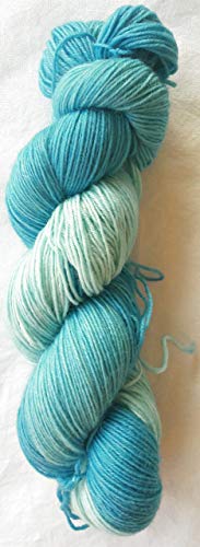 Sockenwolle handgefärbt 100 g ca 420 m 75% Wolle/25% Polyamid -teal von NaRoKnit