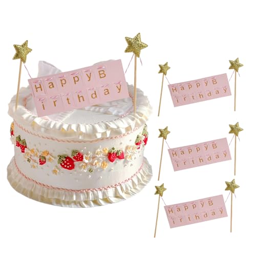 3 Stück Cake Topper Banner, Kuchendeko für Geburtstag, Schön Kuchentopper für Kuchen Dekoration, Alles Gute zum Geburtstag Kuchen Dekoration, Cake Topper für Baby Kinder Party Deko. 3 Stück Cake Topper Banner, Kuchendeko für Geburtstag, Schön Kuchentopper für Kuchen Dekoration, Alles Gute zum Geburtstag Kuchen Dekoration, Cake Topper für Baby Kinder Party Deko. von Naapesi
