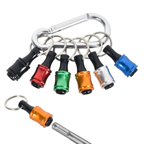 Shank Schraubendreher Bithalter 6tlg 1/4 Zoll Hex, Bohrer Verlängerung Bar Halter Adapter mit Schlüsselbund, Rutschfester Schnellwechsel Bohrerhalter Set für Elektroschrauber und Bohrer von Naapesi