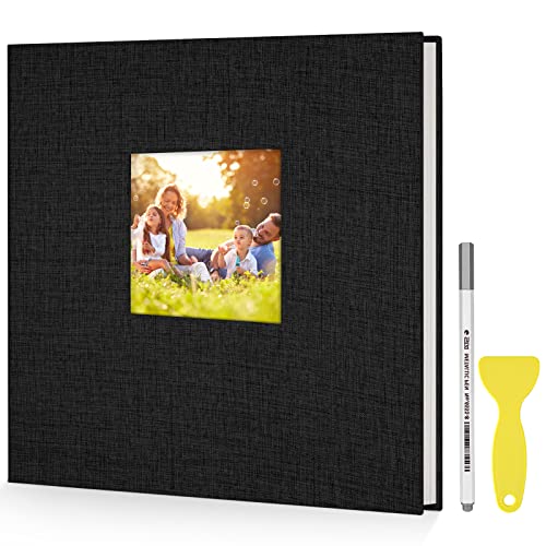 Nacail Fotoalbum Groß zum Einkleben, 28x27cm Fotoalbum Selbst Gestalten mit 20 weißen Blätter/40 Seiten, Fotoalbum Selbstklebend mit Kuli für Hochzeitsgeschenk, Freundin und Gedenkalbumgeschenks von Nacial