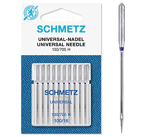 SCHMETZ Nähmaschinennadeln I 10 Universal-Nadeln I Nadeldicke 100/16 I 130/705 H I auf jeder gängigen Haushaltsnähmaschine einsetzbar von SCHMETZ