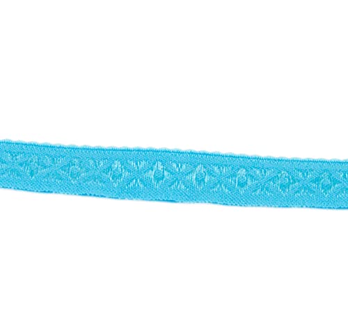 Band elatisches Schrägband Jacquard Nähband Stoffband aqua 100 cm - Band zum Basteln und Nähen von Nadeltraum