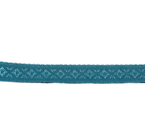 Band elatisches Schrägband Jacquard Nähband Stoffband petrol 100 cm - Band zum Basteln und Nähen von Nadeltraum