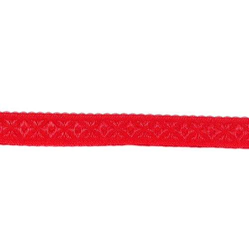 Band elatisches Schrägband Jacquard Nähband Stoffband rot 100 cm - Band zum Basteln und Nähen von Nadeltraum