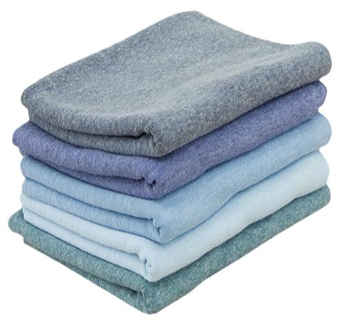 Baumwoll - Bündchenstoff Bündchen SET Pakete Schlauchware blau meliert Töne - 5 x 100 cm x 35/70 cm von Nadeltraum