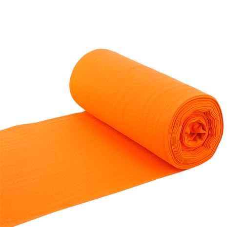 Baumwoll - Bündchenstoff Bündchen Schlauchware orange - Meterware ab 25 cm x 35/70 cm - Stoff zum Nähen von Nadeltraum