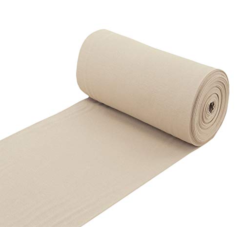 Baumwolle Bündchenstoff Bündchen Schlauchware Stoff beige - Meterware ab 25 cm x 70 cm von Nadeltraum