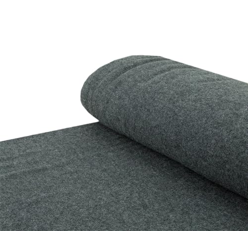 Walkstoff Walkloden 100% Schurwolle Mantelstoff dunkelgrau meliert - Meterware ab 25 cm x 140 cm - Stoff zum Nähen von Nadeltraum