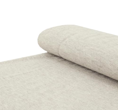 Walkstoff Walkloden MERINO 100% Merinowolle Mantelstoff beige meliert - Meterware ab 25 cm x 144 cm - Stoff zum Nähen von Nadeltraum