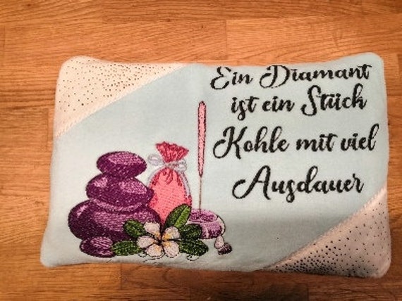 N-Kh0005 Kissenbezug Für Zb. Kirschkernkissen 28x18cm - Handmade, Bestickt von NadelzauberbyGK