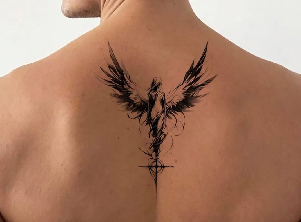 Engel Jesus Tattoo-Minimalist Tattoo-Temporäre Tattoo Set-Tattoo-Liebhaber Geschenk Idee-Paar Junge Freundin Geschenk-Christian von NadineKStore