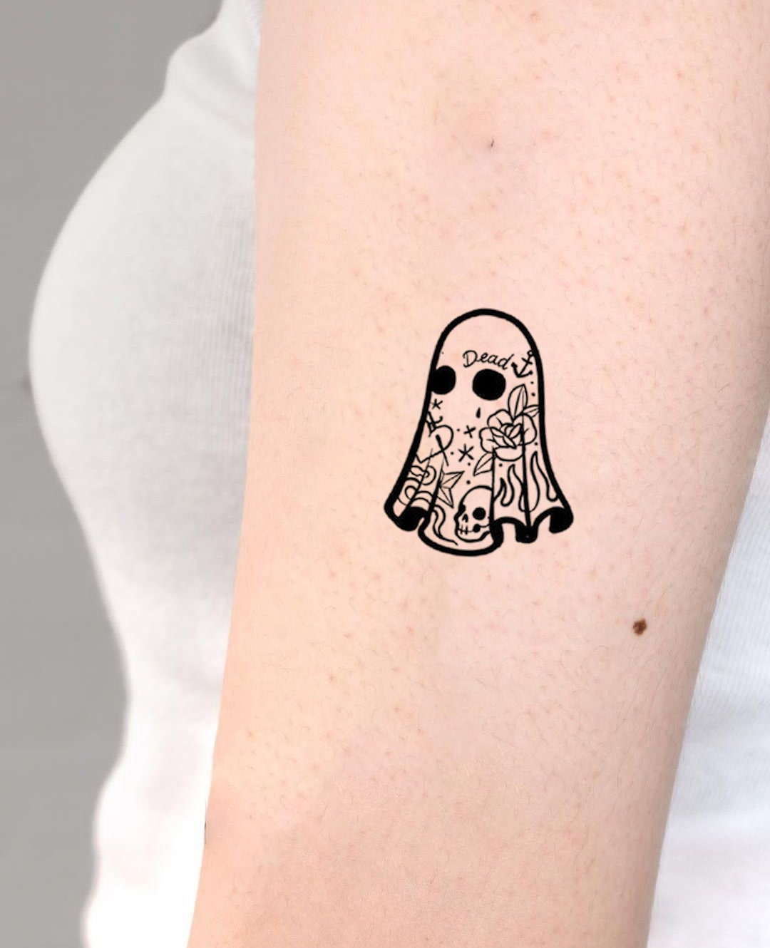 Geist Temporäres Tattoo-Halloween Tattoo-Temporäres Tattoo-Gastgeschenke-Halloween Accessoire-Halloween-Bestie Gruseliges Tattoo von NadineKStore