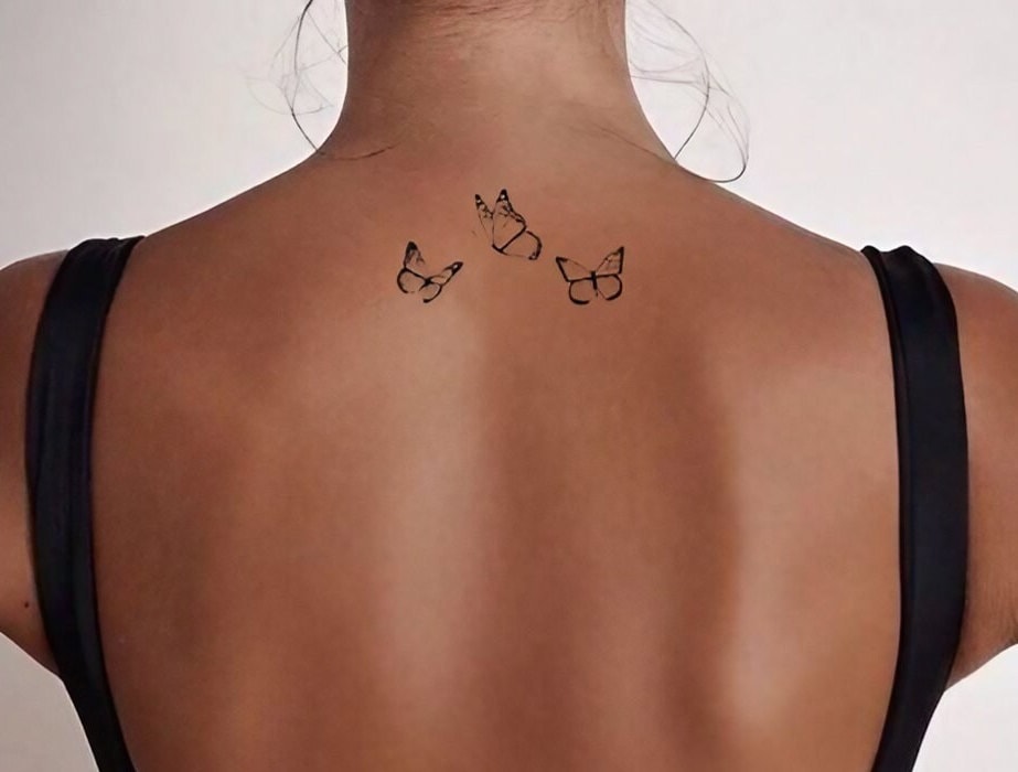 Schmetterling Tattoo-Minimalist Tattoo-Temporäres Tattoo-Tattoo Geschenk Idee-Frauen Tattoo Idee-Bachelorette Party-Hochzeit Für Braut von NadineKStore