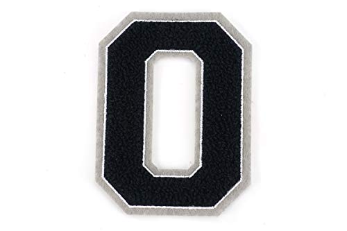 Frottee Buchstabe A-Z | Schwarz, Weiß, Grau | 9,5 cm hoch | Varsity Letter O von CHICHL