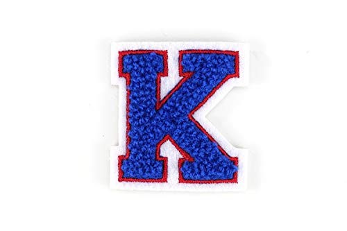 Kleine Frottee-Buchstaben 4,2 cm hoch | Blau, Rot, Weiß | Varsity Letter von Naehgedoens.de