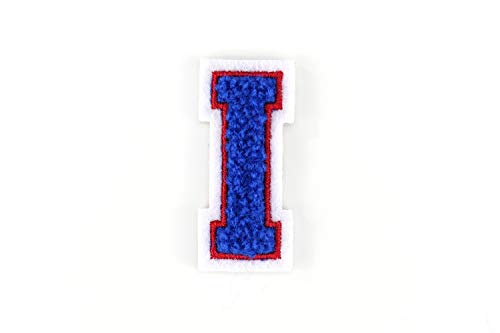 Kleine Frottee-Buchstaben 4,2 cm hoch | Blau, Rot, Weiß | Varsity Letter von Naehgedoens.de