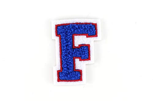 Kleine Frottee-Buchstaben 4,2 cm hoch | Blau, Rot, Weiß | Varsity Letter von Naehgedoens.de