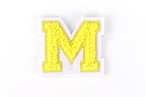 Kleine Frottee-Buchstaben 4,2 cm hoch | Gelb, Weiß | Varsity Letter von Naehgedoens.de