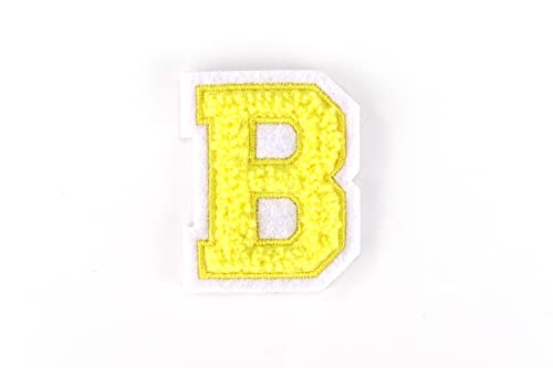 Kleine Frottee-Buchstaben 4,2 cm hoch | Gelb, Weiß | Varsity Letter von Naehgedoens.de