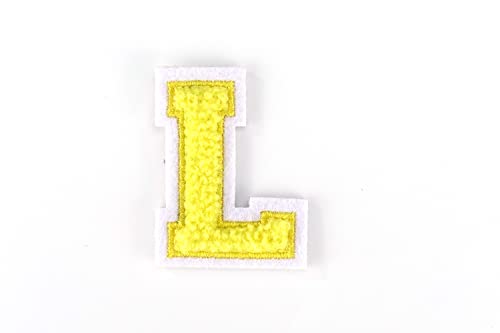 Kleine Frottee-Buchstaben 4,2 cm hoch | Gelb, Weiß | Varsity Letter von Naehgedoens.de