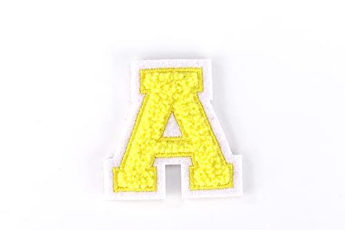 Kleine Frottee-Buchstaben 4,2 cm hoch | Gelb, Weiß | Varsity Letter von Naehgedoens.de