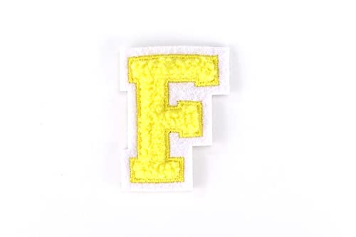 Kleine Frottee-Buchstaben 4,2 cm hoch | Gelb, Weiß | Varsity Letter von Naehgedoens.de