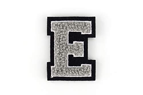 Kleine Frottee-Buchstaben 4,2 cm hoch | Grau, Weiß, Schwarz | Varsity Letter von Naehgedoens.de