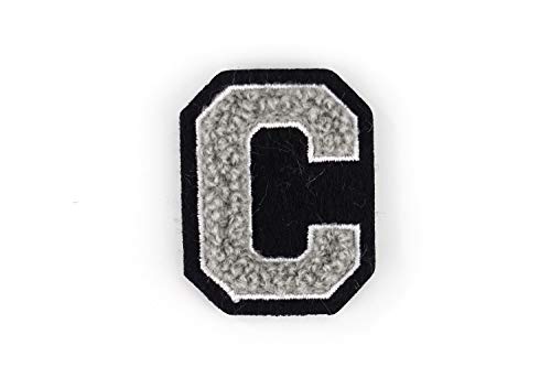 Kleine Frottee-Buchstaben 4,2 cm hoch | Grau, Weiß, Schwarz | Varsity Letter von Naehgedoens.de