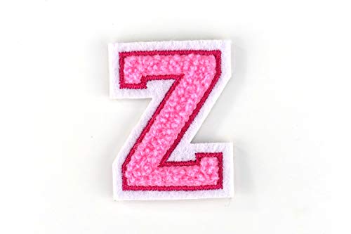 Kleine Frottee-Buchstaben 4,2 cm hoch | Rosa, Pink, Weiß | Varsity Letter von Naehgedoens.de