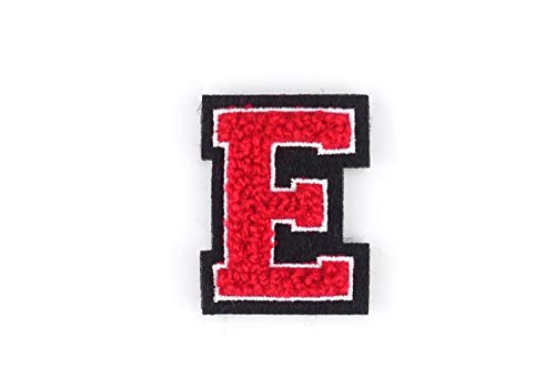 Kleine Frottee-Buchstaben 4,2 cm hoch | Rot, Weiß, Schwarz | Varsity Letter von Naehgedoens.de