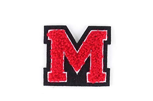 Kleine Frottee-Buchstaben 4,2 cm hoch | Rot, Weiß, Schwarz | Varsity Letter von Naehgedoens.de